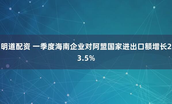 明道配资 一季度海南企业对阿盟国家进出口额增长23.5%